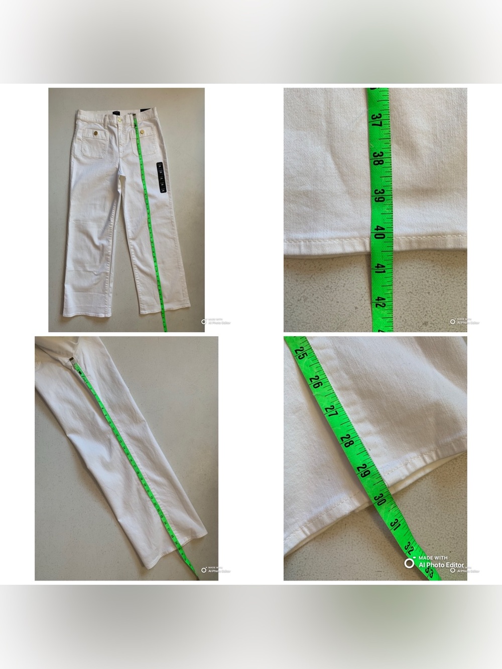 J Crew Factory White Slim Wide-Leg Sailor Jean Size 29 NWT Summer Jeans - Picture 15 of 17